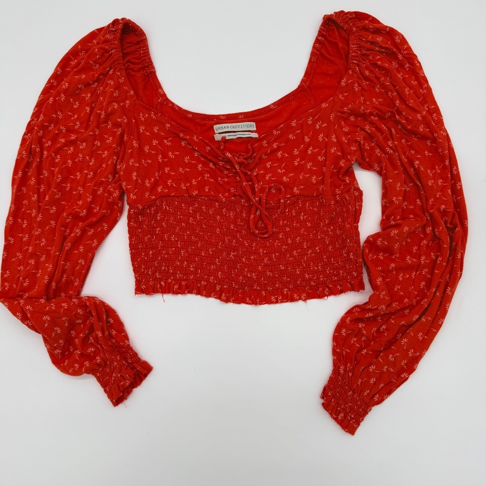 Urban Outfitters Red Floral Crop Top